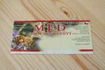 Samolepící etiketa - med (smíšený květový) červená 